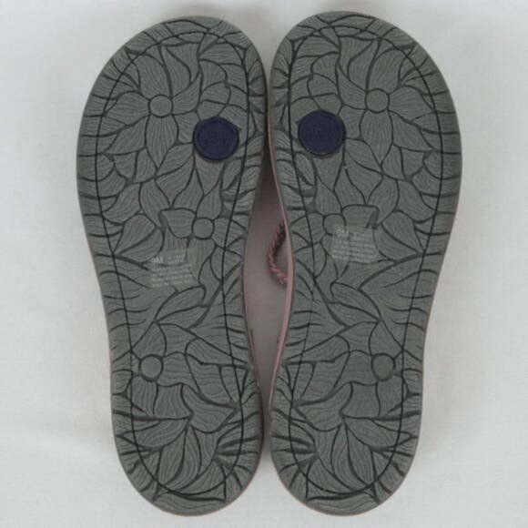 JBU Sport Key West Women's Size 9 Gray & Pink Vegan Leather Flip Flop Sandals - Picture 6 of 11